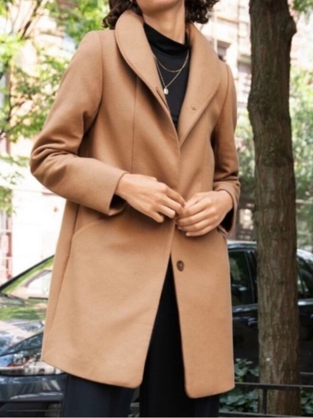 Artisan Wilfred Camel Single-Button Pea Coat